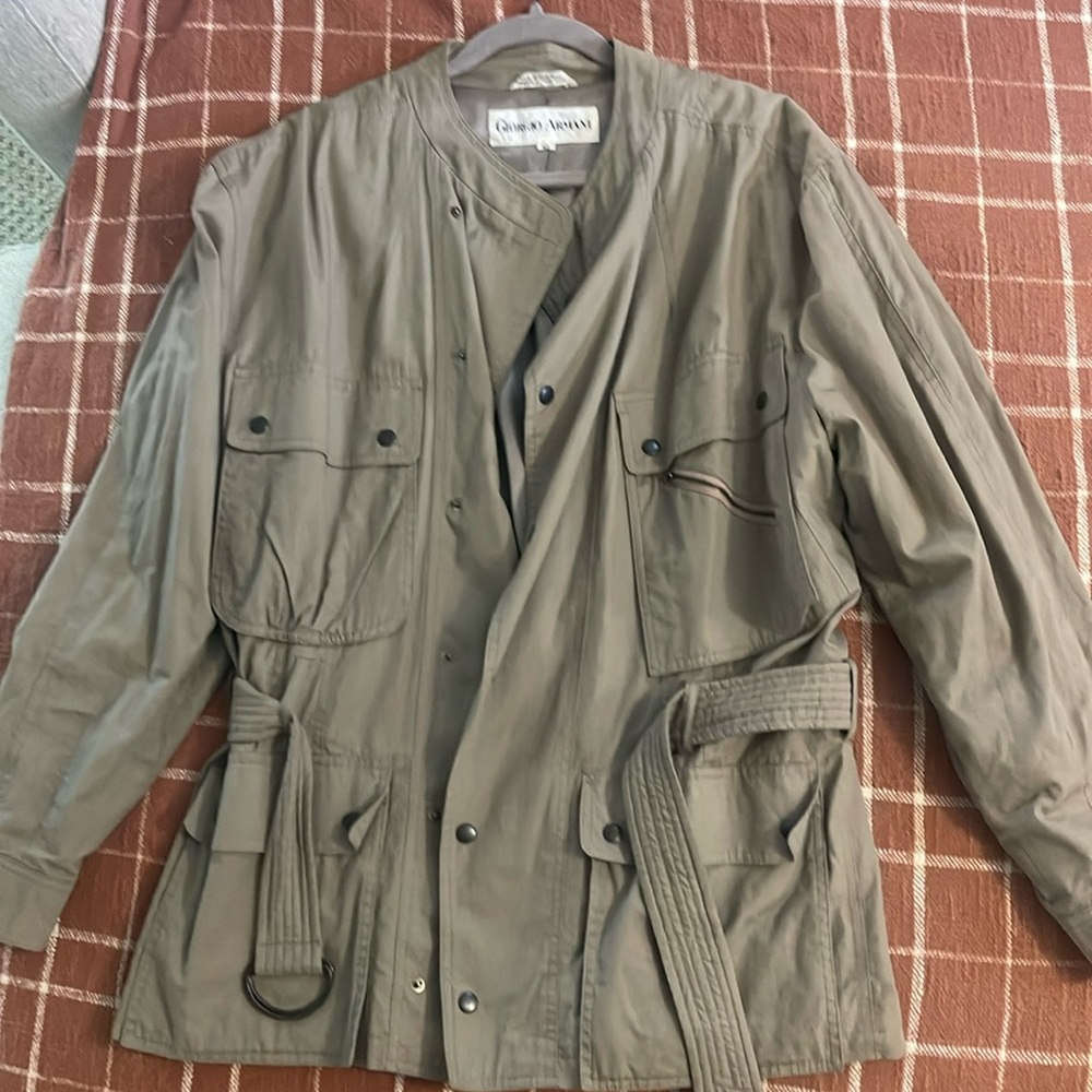 Vintage 1980s Giorgio Armani Belted Jacket Sz 42